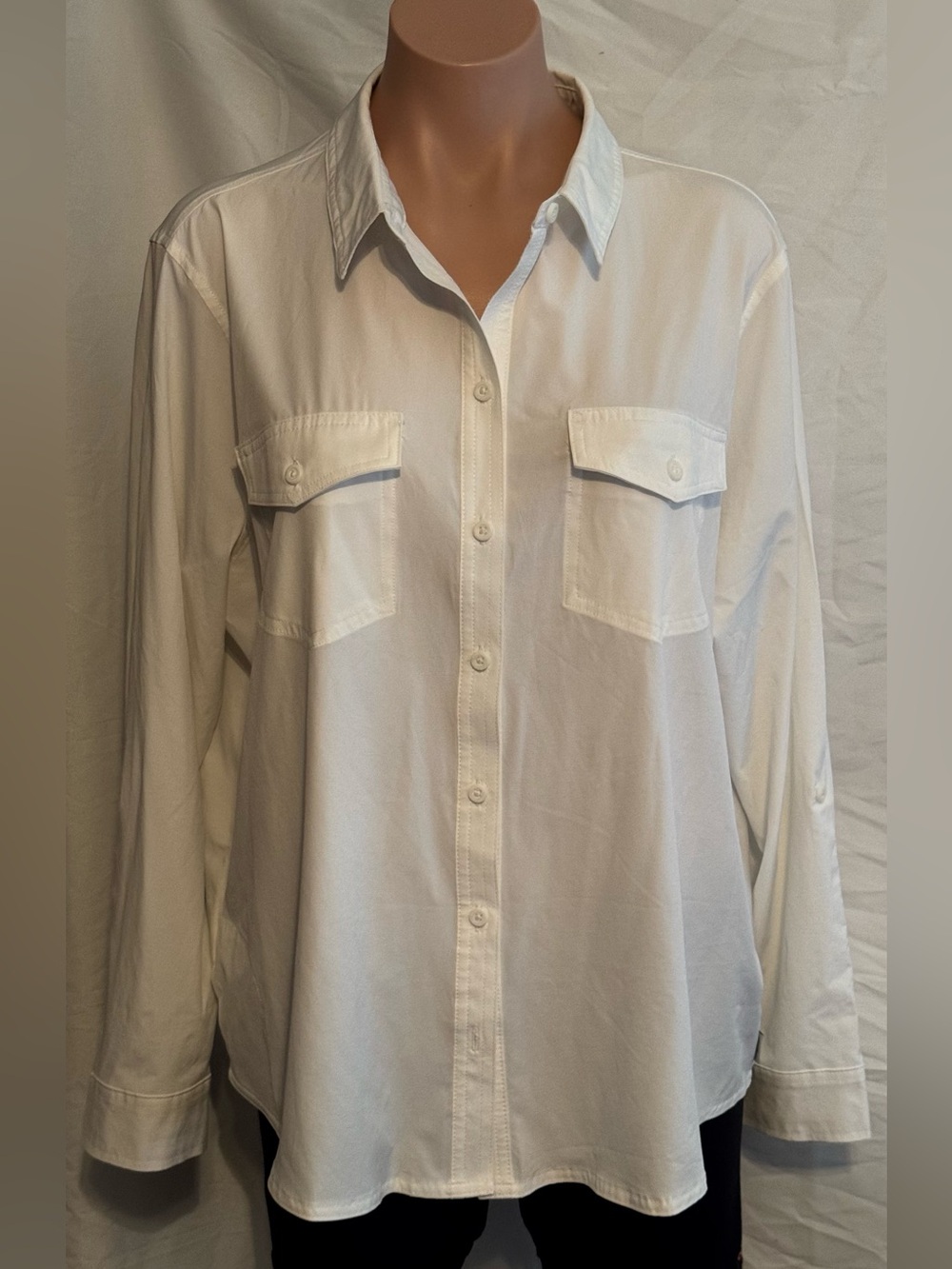 Eddie Bauer Classic White Breathable Button-Up Shirt